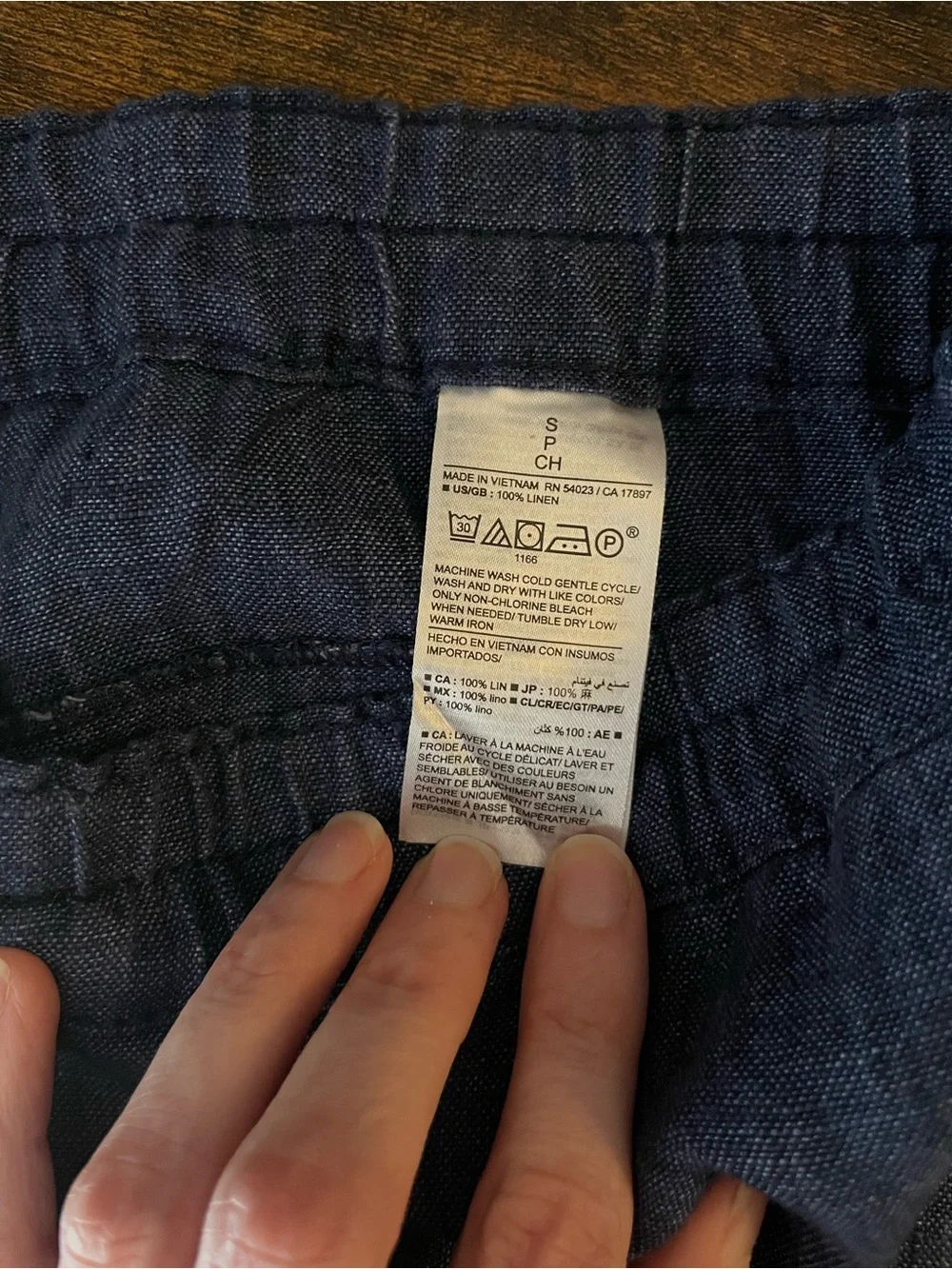 Banana Republic mid rise relaxed painter pants NWOT linen blue Small barrel leg